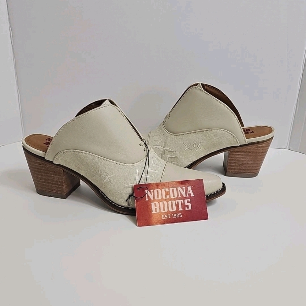 Nocona Women's Damita Pearl Cowhide Western Mule Boots - Picture 2 of 9